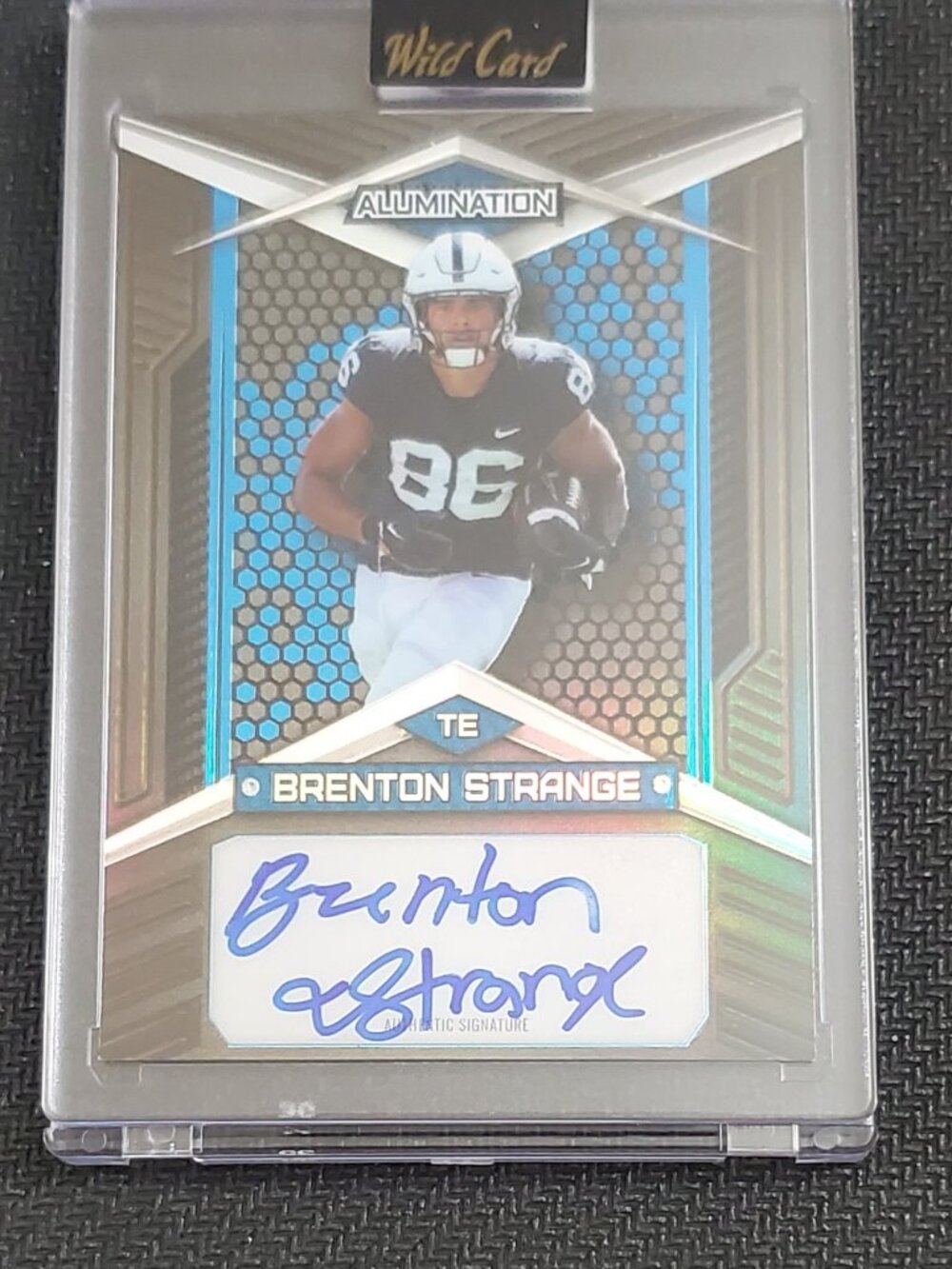 Brenton Strange 2023 Wild Card Alumination  Auto #AB-11 Black & Blue JAGUARS /25